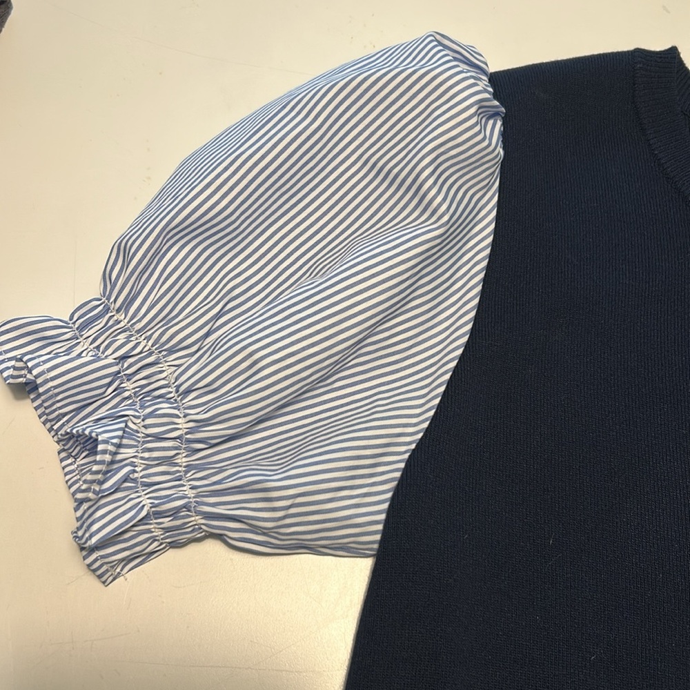 Nanette Lepore Puff Sleeve “Twofer” Lightweight Sweater - Picture 6 of 14